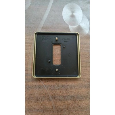 Placca alluminio color oro 1 posto/foro Vimar 7000 Stelvio Saturnia