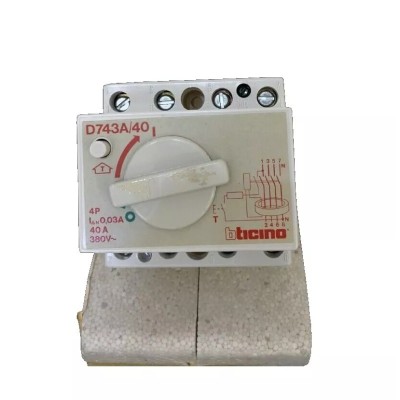 Bticino Differenziale Salvavita quadripolare 4P 40A 0,03A 380V art. D743A/40