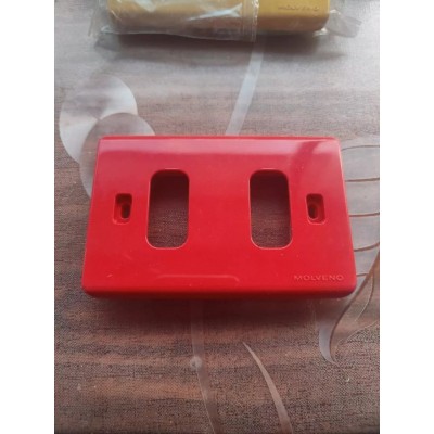 Placca rossa supporto in plastica 2 posti/fori Legrand Molveno GL2000