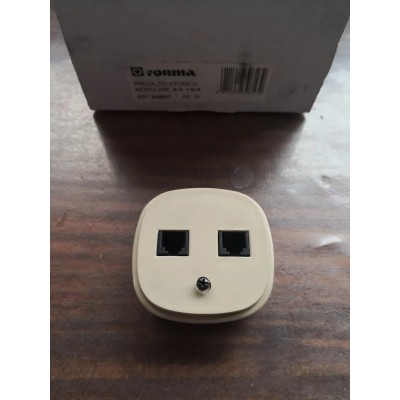 Presa telefonica Modulare Doppio Plug RJ11 6P Forma