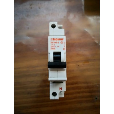 Bticino Magnetotermico 1P+N 6A 230V art. E81NB/6