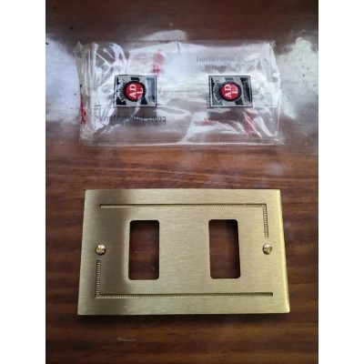 Placca ottone ADL Fonderia 2 posti/fori per Bticino Magic