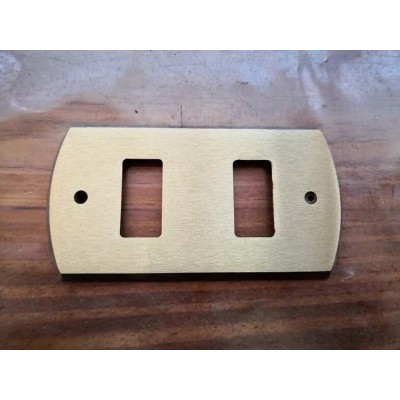 Placca in ottone satinato 2 posti/fori per Bticino Magic