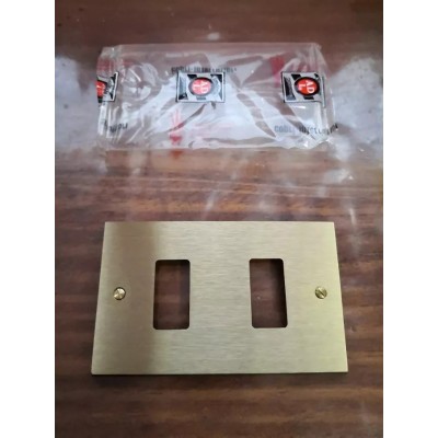 Placca ottone semplice ADL Fonderia 2 fori per Bticino Magic