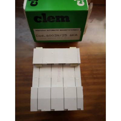 Clem Magnetotermico 4 moduli 6KA 25A 400V art. 6003N/25