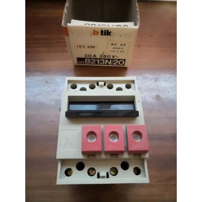 Bticino Magnetotermico Tripolare+Neutro 20A 380V 4P Btik art. 8213N/20