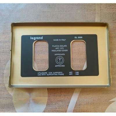 Placca in alluminio color bronzo 2 posti/fori Legrand Molveno GL2000