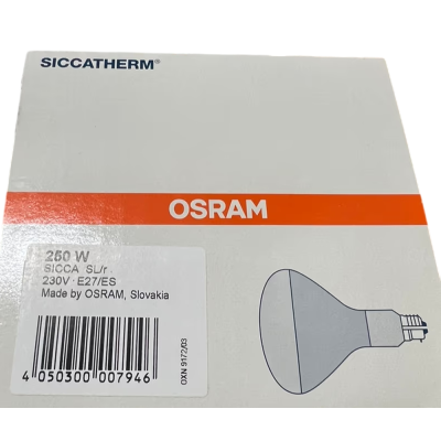 Lampada infrarosso Osram Siccatherm 250W E27 Mod. Sicca SL/r