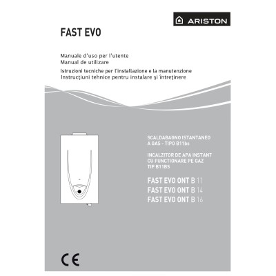 Manuale istruzioni installazione e d'uso scaldaqua Ariston FAST EVO ONT B