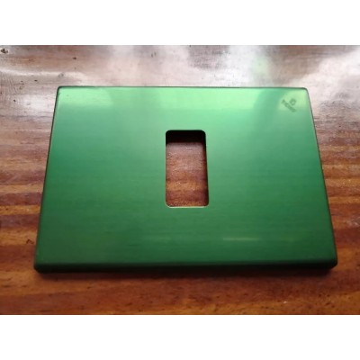 Placca in alluminio colore verde acqua 1 foro Bticino Magic