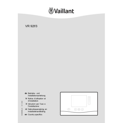 Manuale istruzioni d'uso cronotermostato Vaillant VR 92f