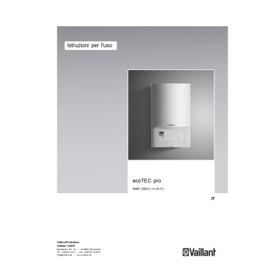 Manuale istruzioni d'uso caldaia Vaillant ecoTEC pro VMW