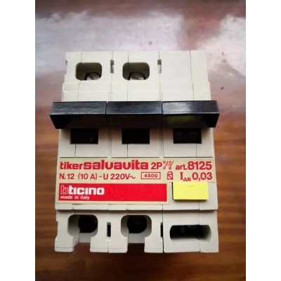Bticino Differenziale Salvavita Tiker 2P 10A 0,03A 220V art. 8125