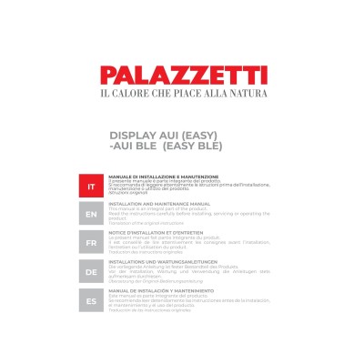 Manuale display utente caldaia pellet PALAZZETTI Ecofire Bianca Lux 12