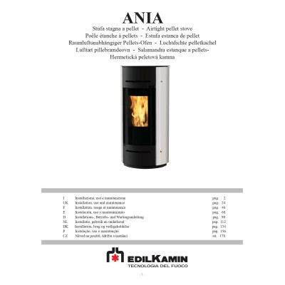 Manuale installazione e d'uso utente caldaia pellet EdilKamin ANIA