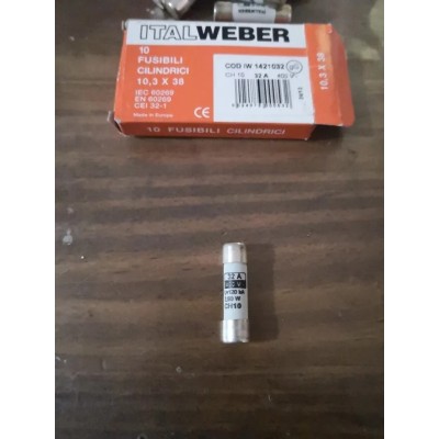 Italweber fusibile cilindrico 32A 400V 10,3x38
