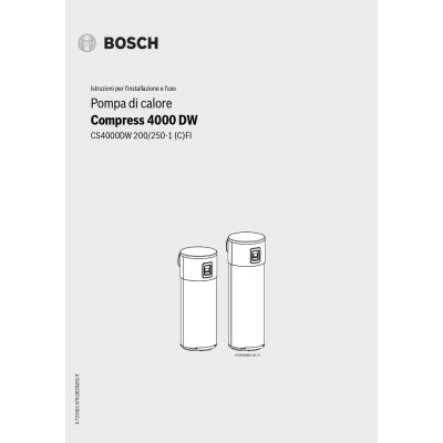 Manuale installazione e d'uso utente pompa di calore BOSCH Compress 4000 DW