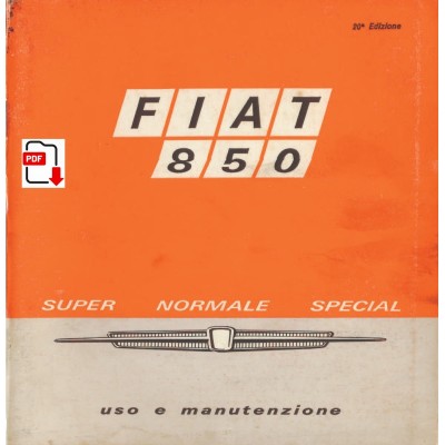 Manuale uso manutenzione istruzioni in italiano Fiat 850 Berlina