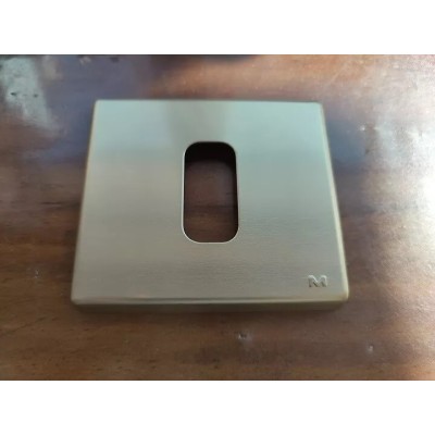 Placca in alluminio color oro 1 foro per scatola tonda Legrand Molveno GL2000