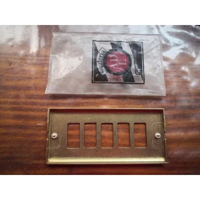 Placca ottone doppia curva ADL Fonderia 5 fori per Bticino Magic
