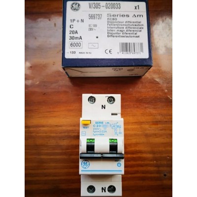 General Electric Differenziale Salvavita 1P+N 20A 0,03A 230V art. V/305